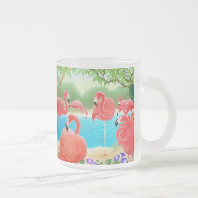 Flock of Flamingos Glass Mug (Right)