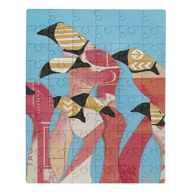 Flock of Flamingos Jigsaw Puzzle (Puzzle Vertical)