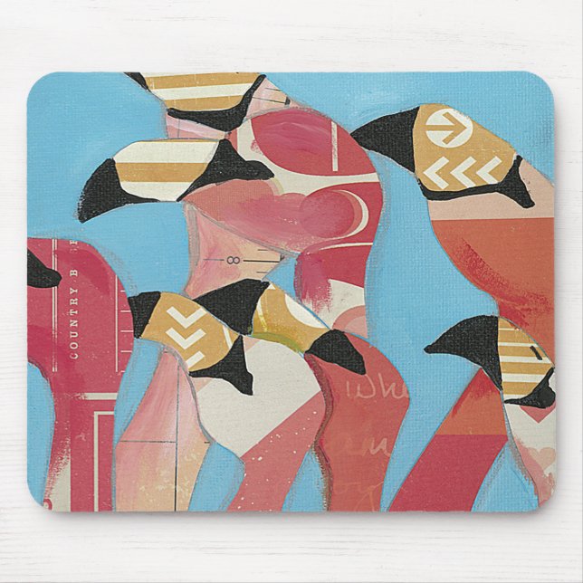 Flock of Flamingos Mouse Pad (Front)