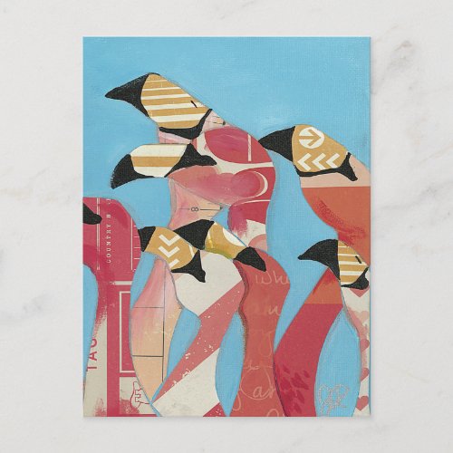 Flock of Flamingos Postcard