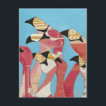 Flock of Flamingos Postcard<br><div class="desc">"Flock of Flamingoes II" by Jennifer Rutledge. Features a group of flamingos with varying textures applied.</div>