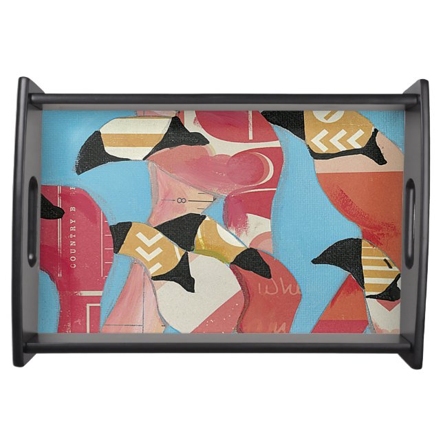 Flock of Flamingos Serving Tray (Front)