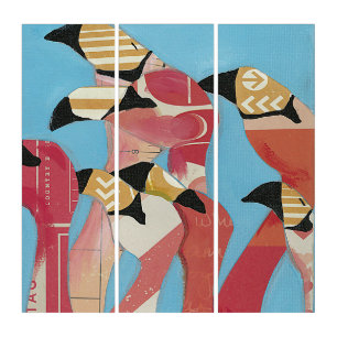 Flock of Flamingos Triptych