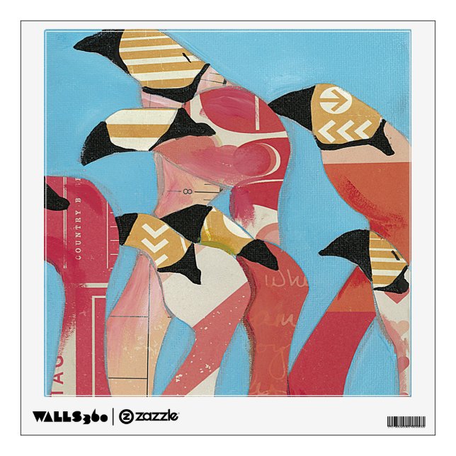 Flock of Flamingos Wall Decal (Front)