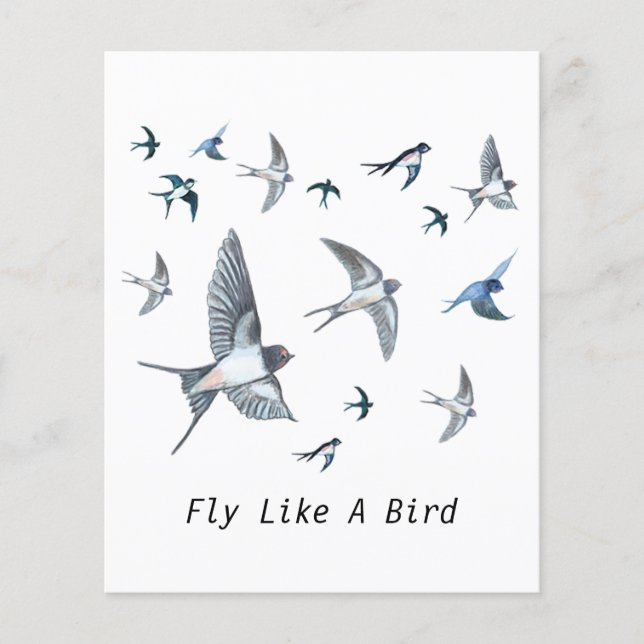 Flock Of Flying Swallow Birds Illustration Flyer (Front)