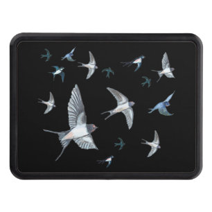 Flock Of Flying Swallow Birds Illustration Hitch Cover