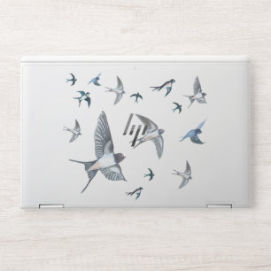Flock Of Flying Swallow Birds Illustration HP Laptop Skin