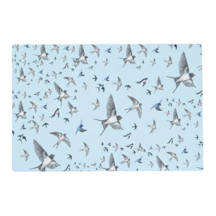 Flock Of Flying Swallow Birds Illustration Placemat