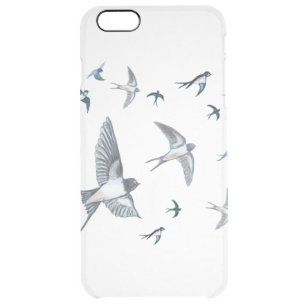 Flock Of Flying Swallow Birds Illustration Clear iPhone 6 Plus Case