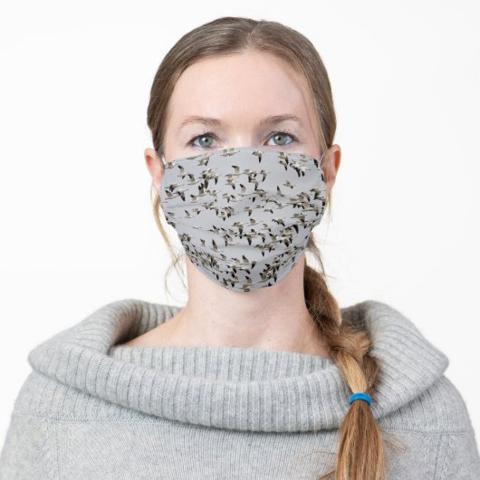 Flock of Geese in Flight Adult Cloth Face Mask (Worn)