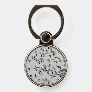 Flock of Geese in Flight Phone Ring Stand