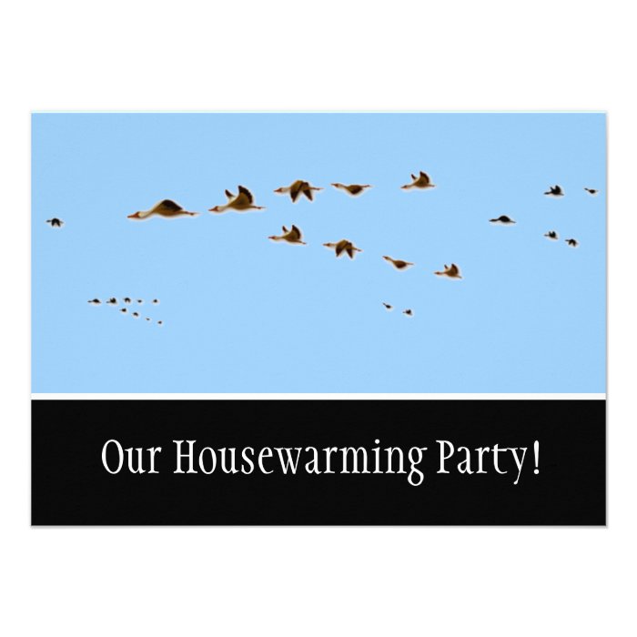 Flock of Geese Migrating Housewarming Party Invite