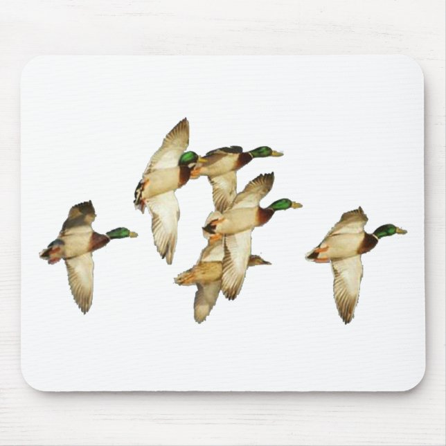 Flock of Mallards in Flights- Ducks Mouse Pad (Front)