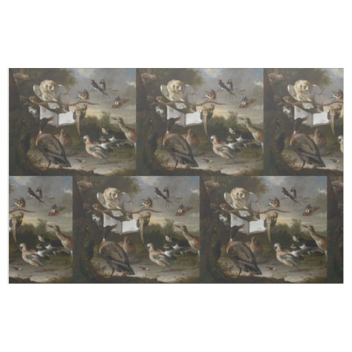 Flock of musical birds painting fabric