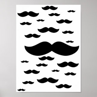 Flock of mustaches Poster