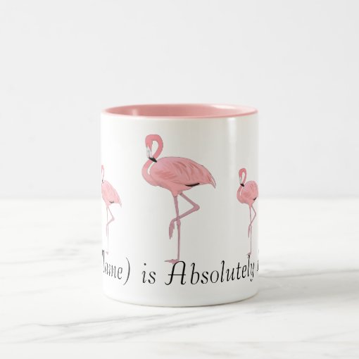 Flock Of Pink Flamingos Custom Name Two Tone Coffee Mug Zazzle 9911