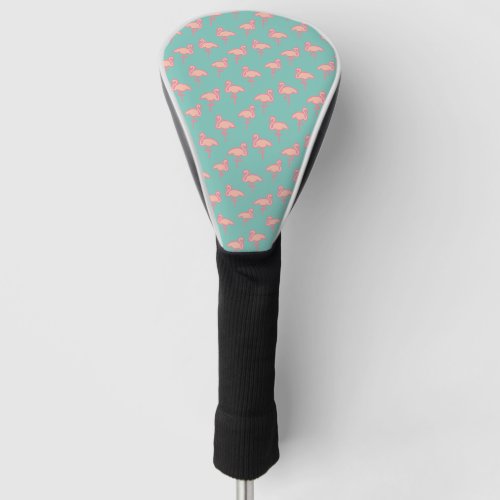 Flock of Pink Flamingos Golf Head Cover