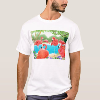 Flock of Pink Flamingos T-Shirt