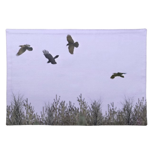 Flock of Ravens Cloth Placemat (Front)