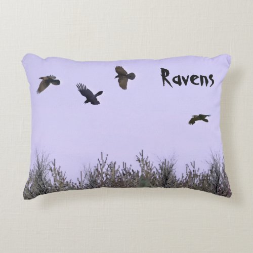 Flock of Ravens Decorative Pillow