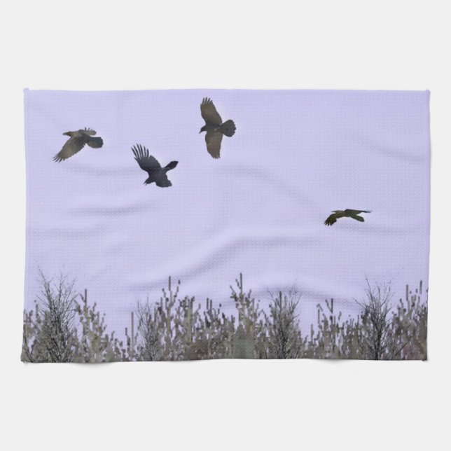 Flock of Ravens Towel (Horizontal)