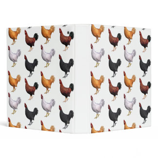 Flock Of Roosters 3 Ring Binder