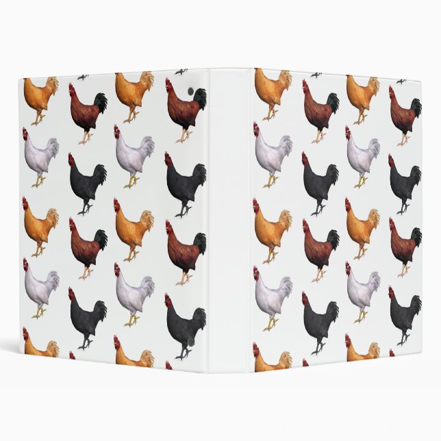Flock Of Roosters 3 Ring Binder (Background)