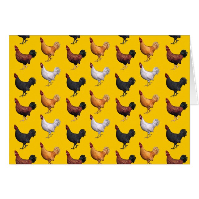 Flock Of Roosters Cards (Front Horizontal)