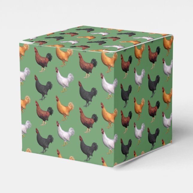Flock Of Roosters Favor Boxes (Front Side)