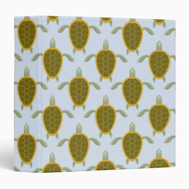 Flock Of Sea Turtles Pattern 3 Ring Binder (Front/Spine)