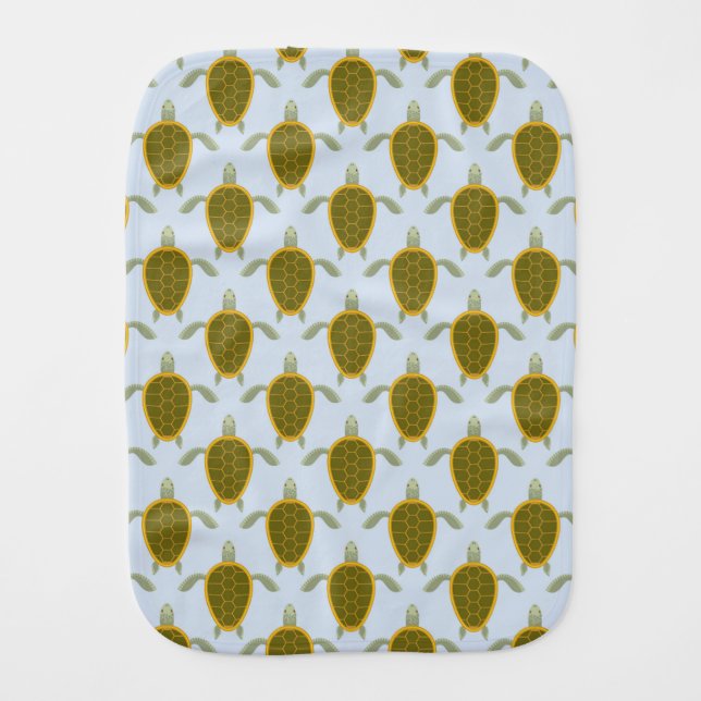 Flock Of Sea Turtles Pattern Burp Cloth (Front)