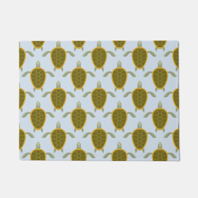 Flock Of Sea Turtles Pattern Doormat (Front)