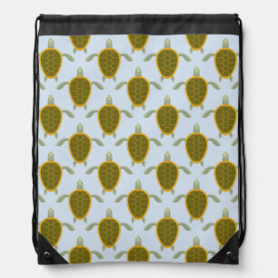 Flock Of Sea Turtles Pattern Drawstring Bag
