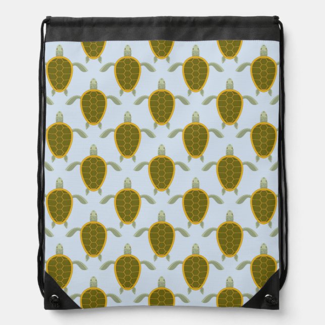 Flock Of Sea Turtles Pattern Drawstring Bag (Front)