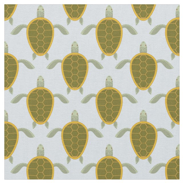 Flock Of Sea Turtles Pattern Fabric (Close Up)