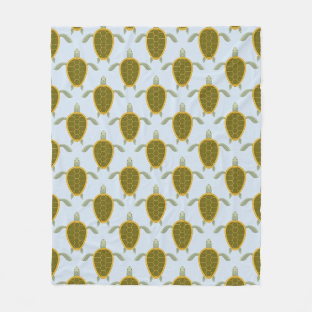 Flock Of Sea Turtles Pattern Fleece Blanket (Front)