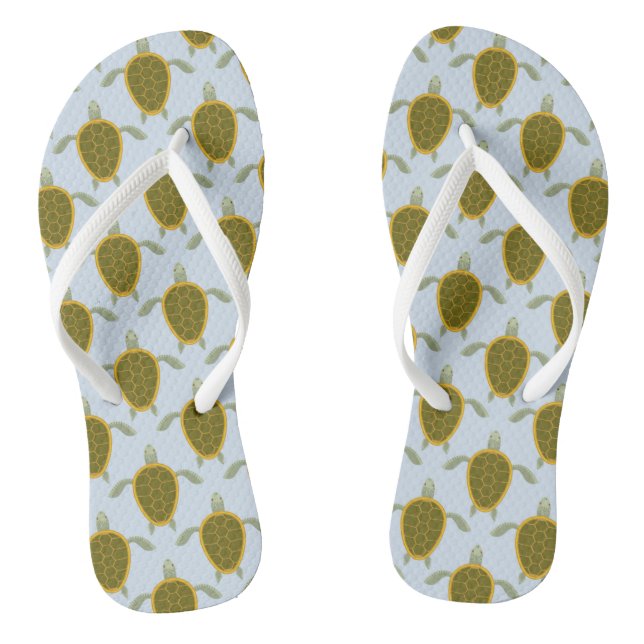 Flock Of Sea Turtles Pattern Flip Flops (Footbed)