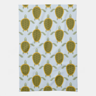 Flock Of Sea Turtles Pattern Kitchen Towel