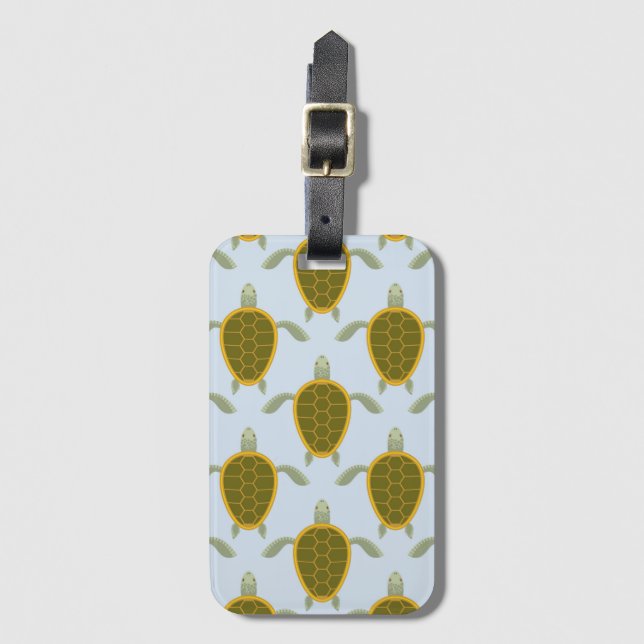 Flock Of Sea Turtles Pattern Luggage Tag (Front Vertical)