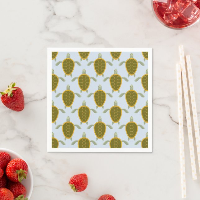 Flock Of Sea Turtles Pattern Napkins (Insitu)