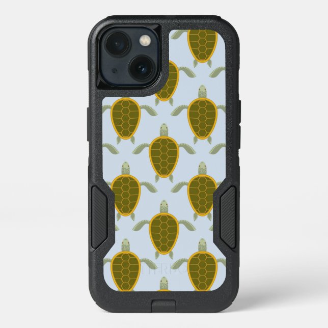 Flock Of Sea Turtles Pattern Otterbox iPhone Case (Back)