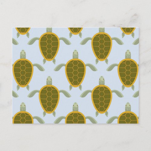 Flock Of Sea Turtles Pattern Postcard