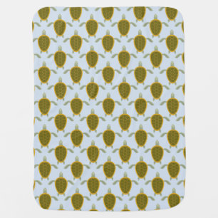 Flock Of Sea Turtles Pattern Swaddle Blanket