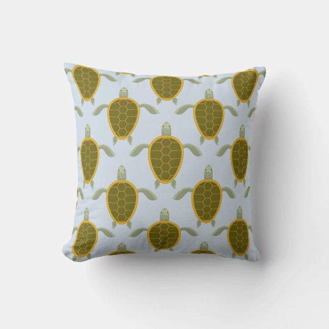 Flock Of Sea Turtles Pattern Throw Pillow (Front)