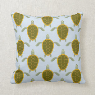 Flock Of Sea Turtles Pattern Throw Pillow