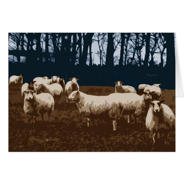 Flock of sheep card (Front Horizontal)