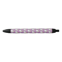Flock of Sheep in a Pattern on Purple Pen