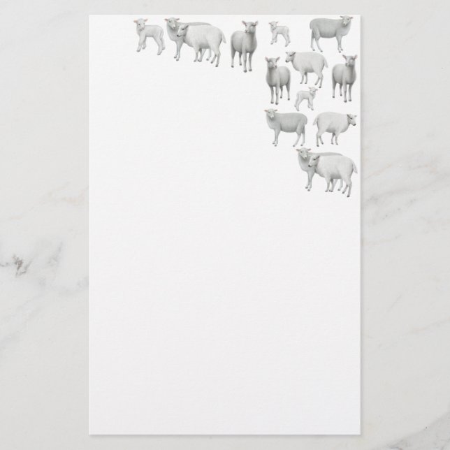 Flock of Sheep Stationery (Front)