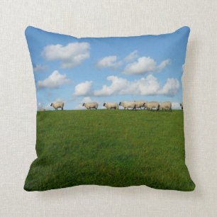 Flock of Sheep Throw Pillow
