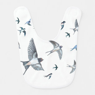 Flock of swallow birds flying Baby Bib